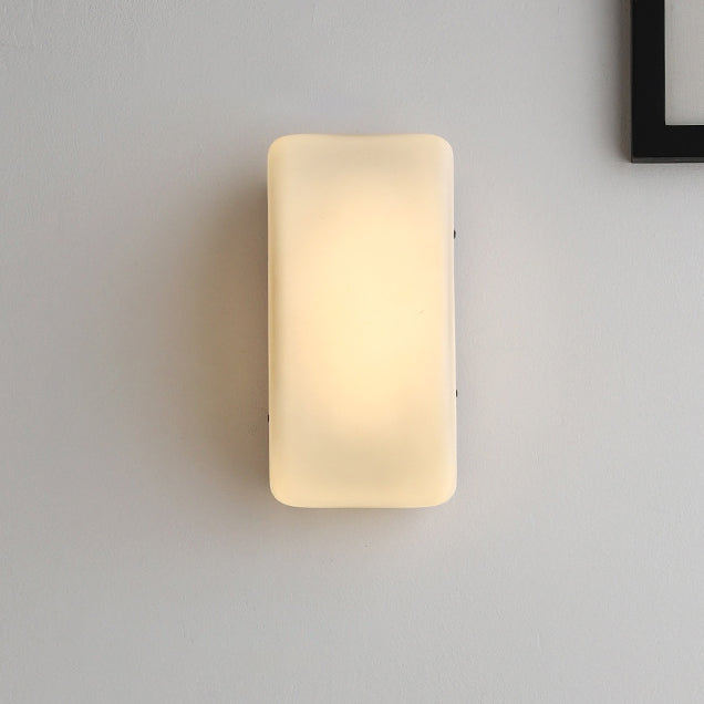 Abat-jour en verre en fer demi-arc rectangle de simplicité moderne 1 - Lampe murale à une lumière pour salon 
