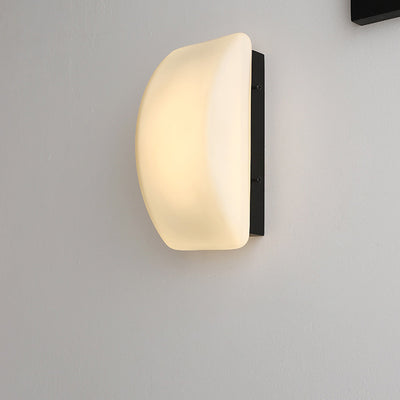 Abat-jour en verre en fer demi-arc rectangle de simplicité moderne 1 - Lampe murale à une lumière pour salon 