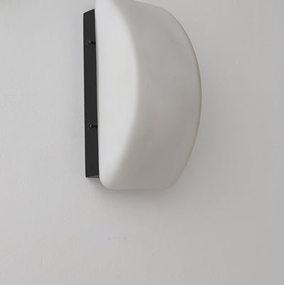 Abat-jour en verre en fer demi-arc rectangle de simplicité moderne 1 - Lampe murale à une lumière pour salon 