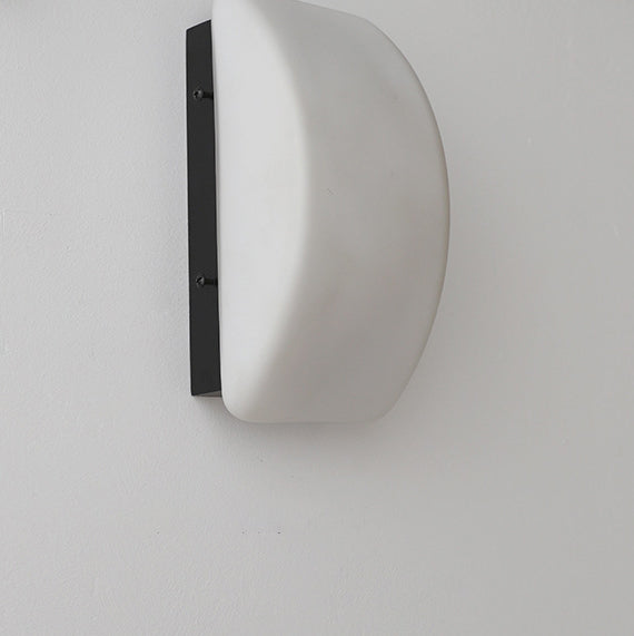 Abat-jour en verre en fer demi-arc rectangle de simplicité moderne 1 - Lampe murale à une lumière pour salon 
