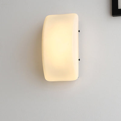 Abat-jour en verre en fer demi-arc rectangle de simplicité moderne 1 - Lampe murale à une lumière pour salon 