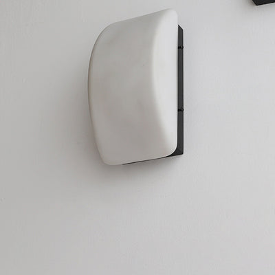 Abat-jour en verre en fer demi-arc rectangle de simplicité moderne 1 - Lampe murale à une lumière pour salon 
