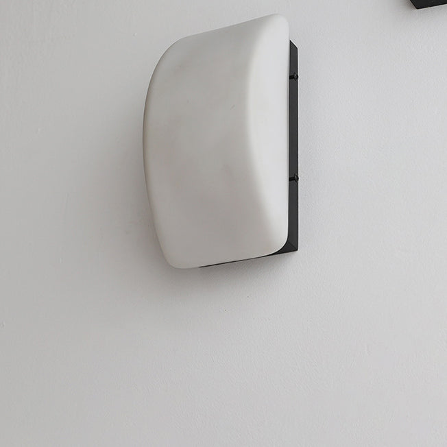 Abat-jour en verre en fer demi-arc rectangle de simplicité moderne 1 - Lampe murale à une lumière pour salon 