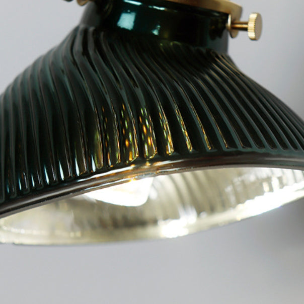 Abat-jour en verre en laiton traditionnel français 1 - Lampe murale à une lumière pour salon 