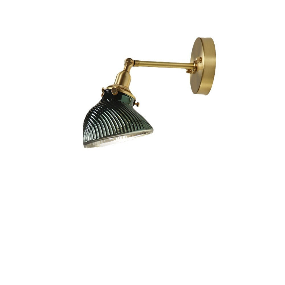 Abat-jour en verre en laiton traditionnel français 1 - Lampe murale à une lumière pour salon 