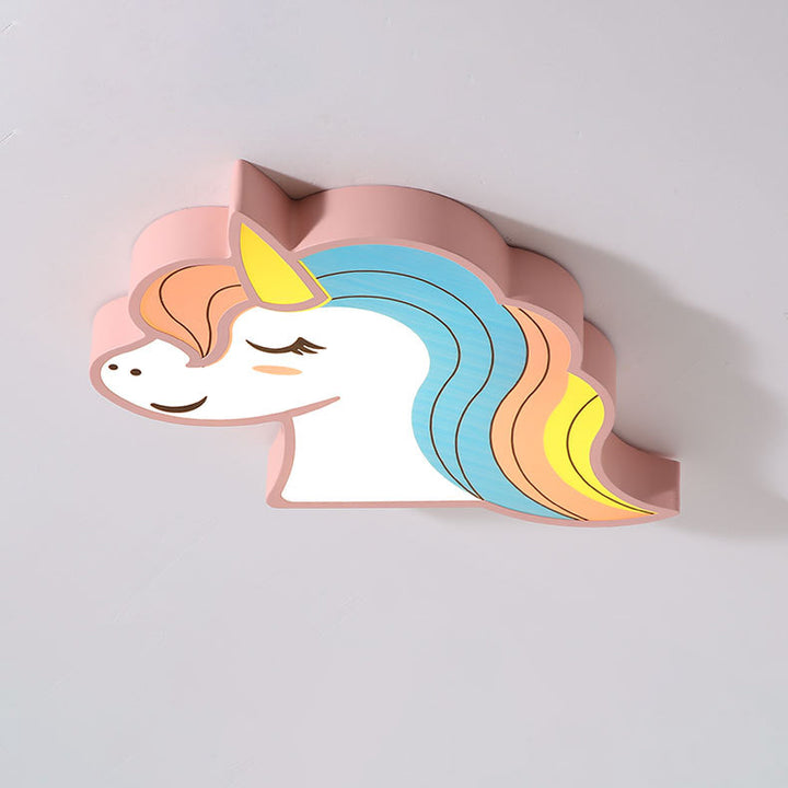 Abat-jour en fer acrylique pour cheval créatif contemporain, plafonnier à LED pour chambre à coucher 