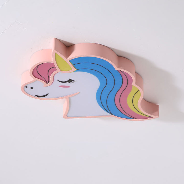 Abat-jour en fer acrylique pour cheval créatif contemporain, plafonnier à LED pour chambre à coucher 