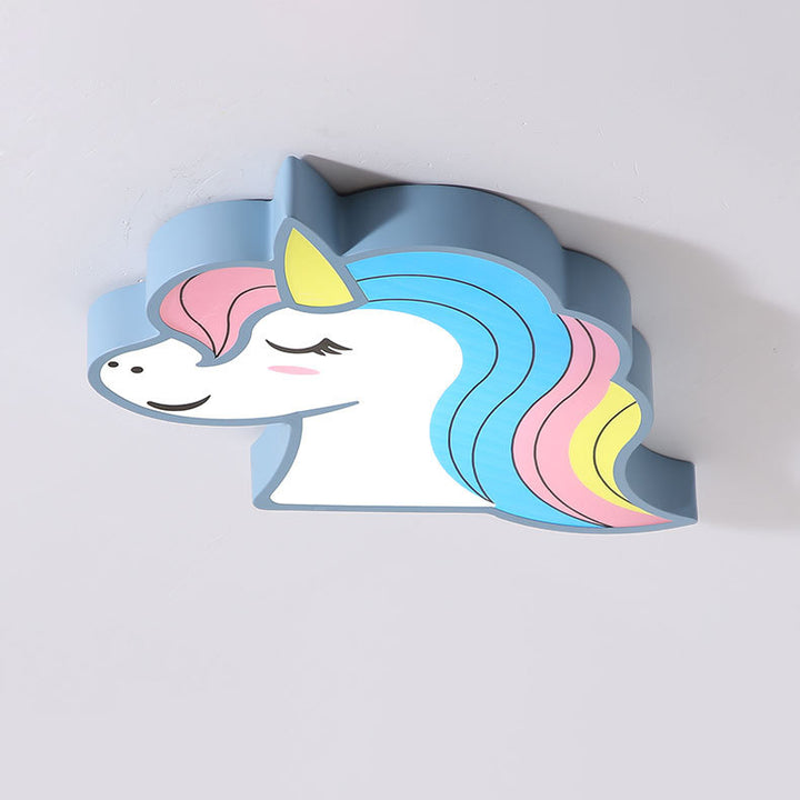 Abat-jour en fer acrylique pour cheval créatif contemporain, plafonnier à LED pour chambre à coucher 