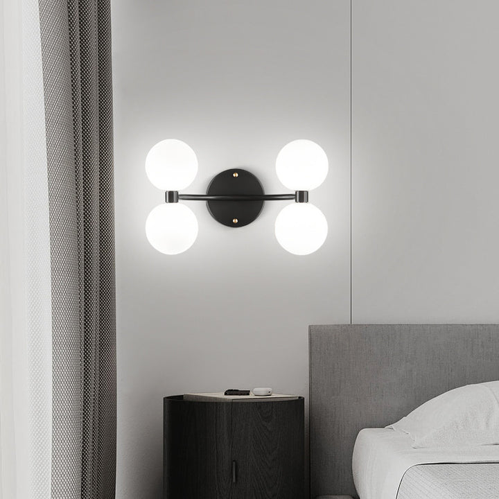Modern Minimalist Orbs Acrylic Copper 2/4 - Light Wall Sconce Lamp For Bedroom