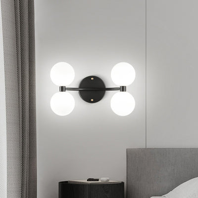 Moderne minimalistische Kugeln Acryl Kupfer 2/4 - Licht Wandleuchte für Schlafzimmer 