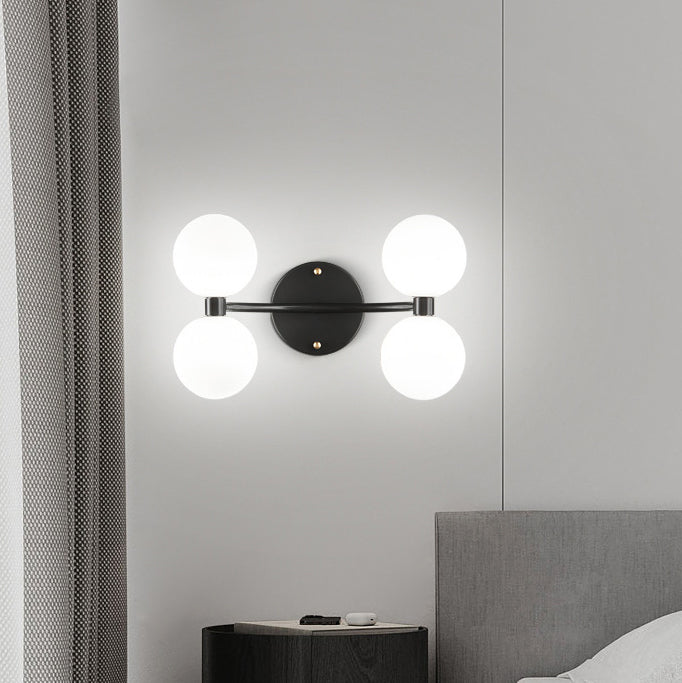 Moderne minimalistische Kugeln Acryl Kupfer 2/4 - Licht Wandleuchte für Schlafzimmer 