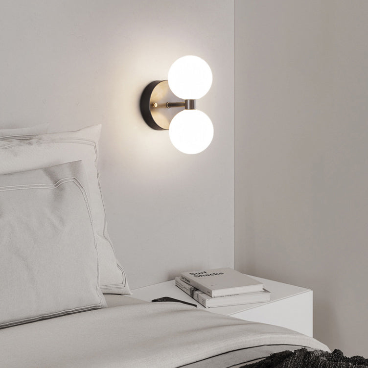 Moderne minimalistische Kugeln Acryl Kupfer 2/4 - Licht Wandleuchte für Schlafzimmer 