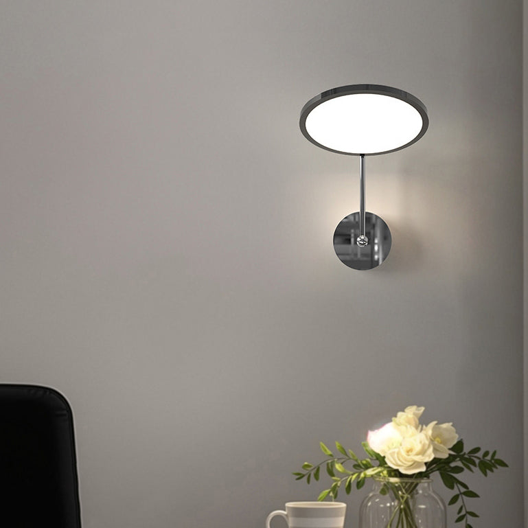Moderne minimalistische runde Spiegel-Form Aluminium Eisen LED Wandleuchte für Schlafzimmer 