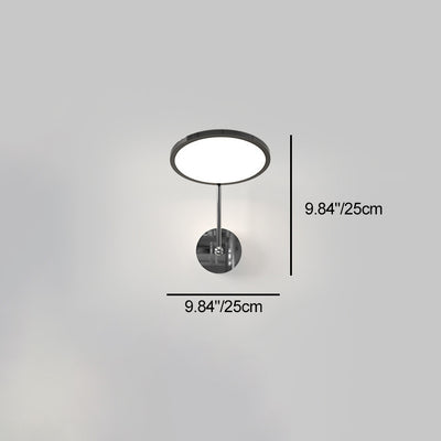 Moderne minimalistische runde Spiegel-Form Aluminium Eisen LED Wandleuchte für Schlafzimmer 