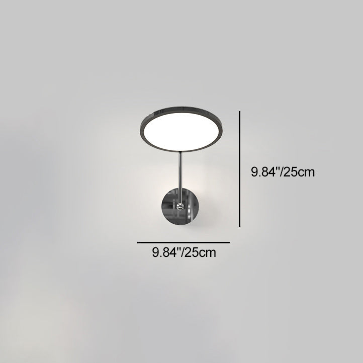 Moderne minimalistische runde Spiegel-Form Aluminium Eisen LED Wandleuchte für Schlafzimmer 