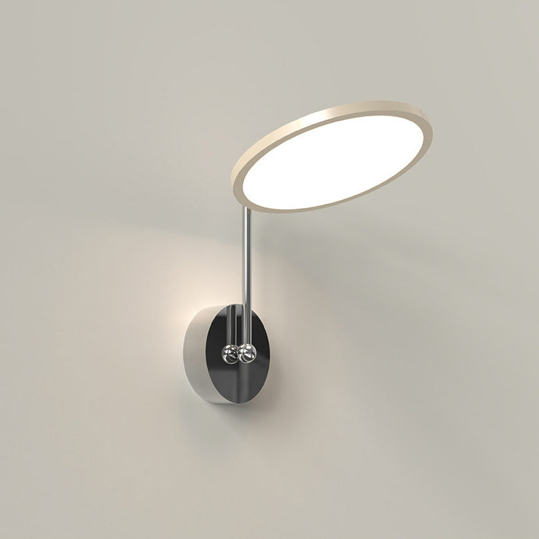 Moderne minimalistische runde Spiegel-Form Aluminium Eisen LED Wandleuchte für Schlafzimmer 
