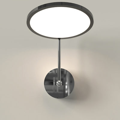 Moderne minimalistische runde Spiegel-Form Aluminium Eisen LED Wandleuchte für Schlafzimmer 