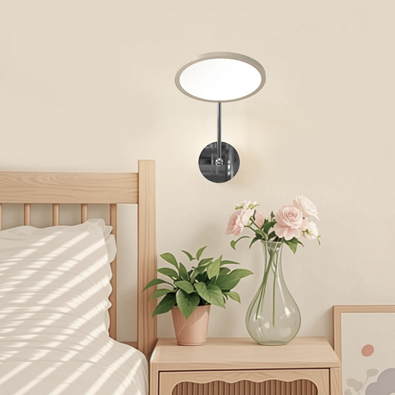 Moderne minimalistische runde Spiegel-Form Aluminium Eisen LED Wandleuchte für Schlafzimmer 