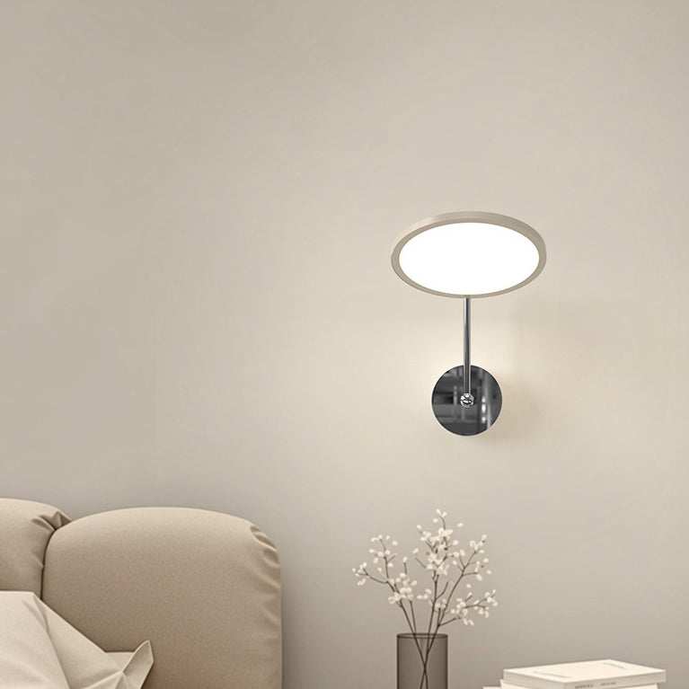 Moderne minimalistische runde Spiegel-Form Aluminium Eisen LED Wandleuchte für Schlafzimmer 