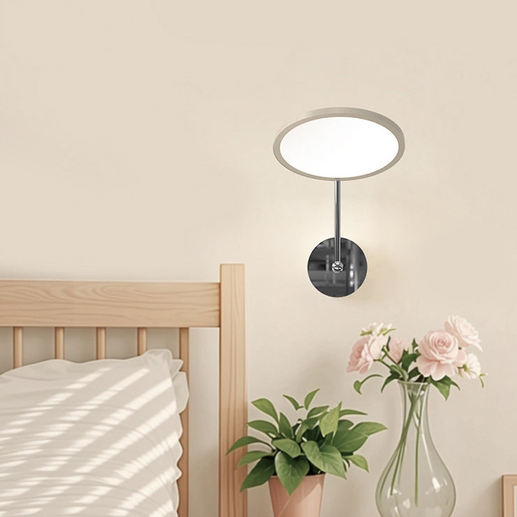Moderne minimalistische runde Spiegel-Form Aluminium Eisen LED Wandleuchte für Schlafzimmer 
