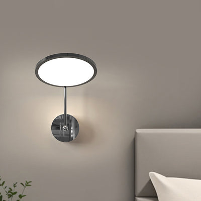 Moderne minimalistische runde Spiegel-Form Aluminium Eisen LED Wandleuchte für Schlafzimmer 