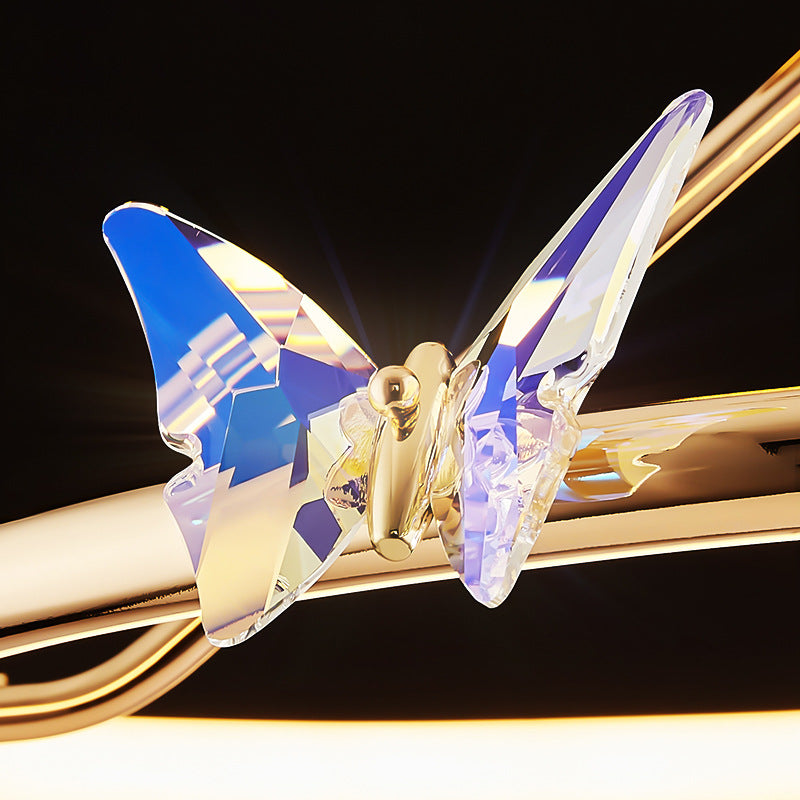 Modern Luxury Circle Butterfly Aluminum Hardware LED Wall Sconce Lamp For Living Room
