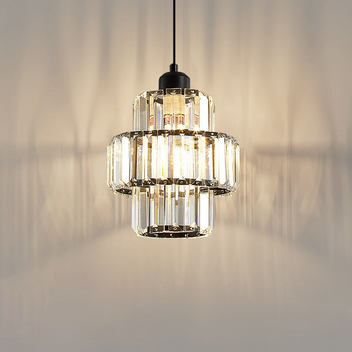 Zeitgenössische Einfachheit Kuppel Säulenförmiger Glasschirm Eisenharz 1 - Licht Pendelleuchte für Esszimmer 
