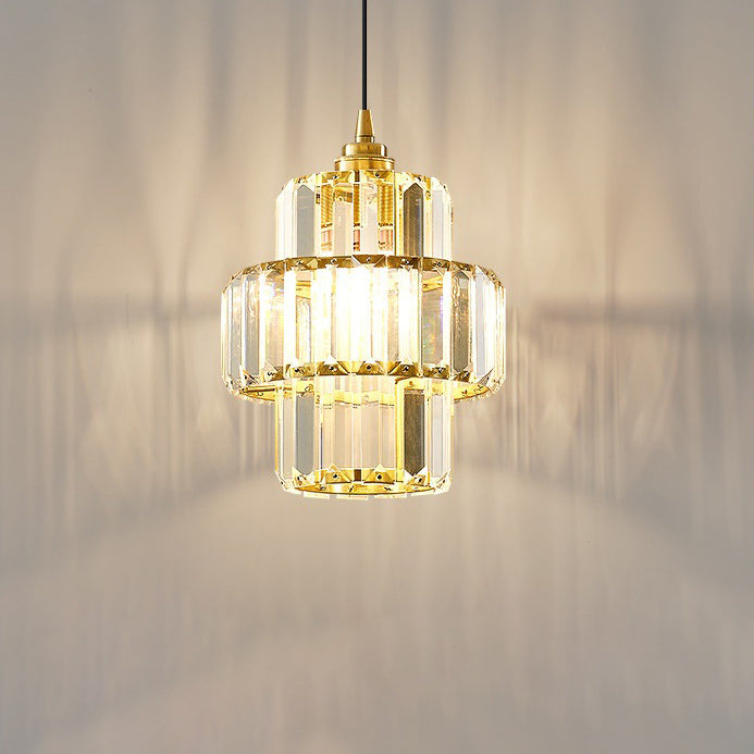 Zeitgenössische Einfachheit Kuppel Säulenförmiger Glasschirm Eisenharz 1 - Licht Pendelleuchte für Esszimmer 