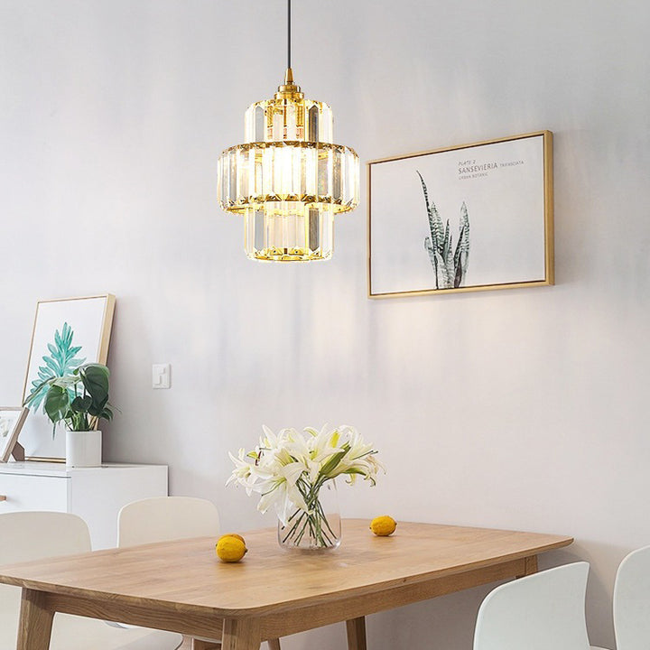 Zeitgenössische Einfachheit Kuppel Säulenförmiger Glasschirm Eisenharz 1 - Licht Pendelleuchte für Esszimmer 