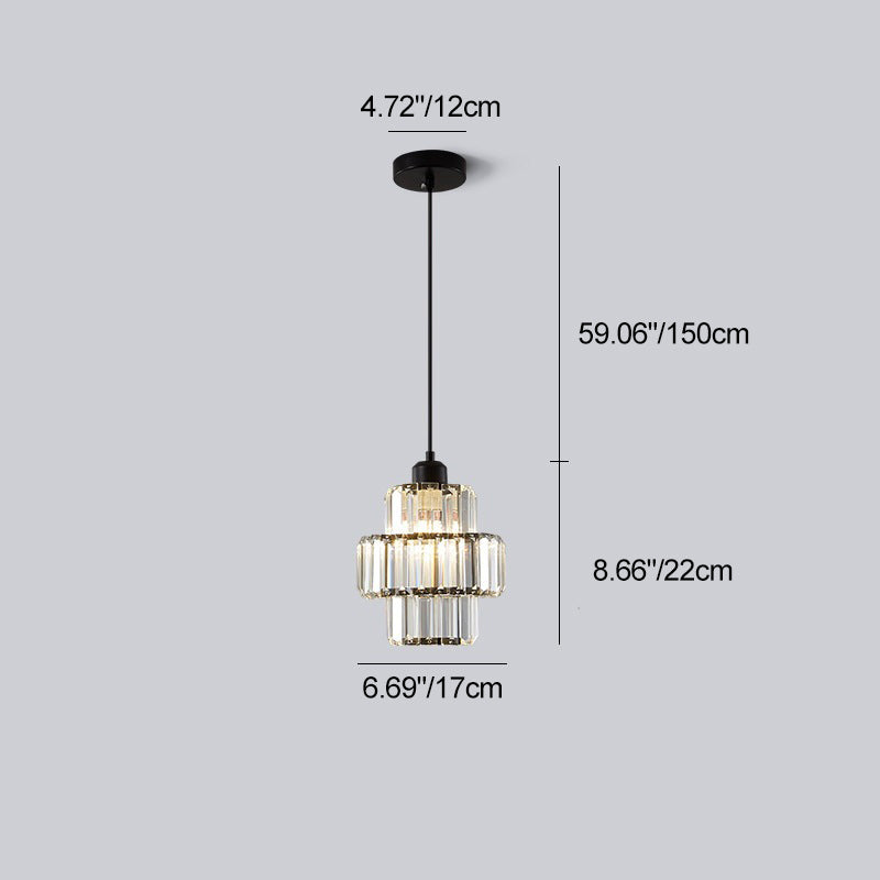 Zeitgenössische Einfachheit Kuppel Säulenförmiger Glasschirm Eisenharz 1 - Licht Pendelleuchte für Esszimmer 