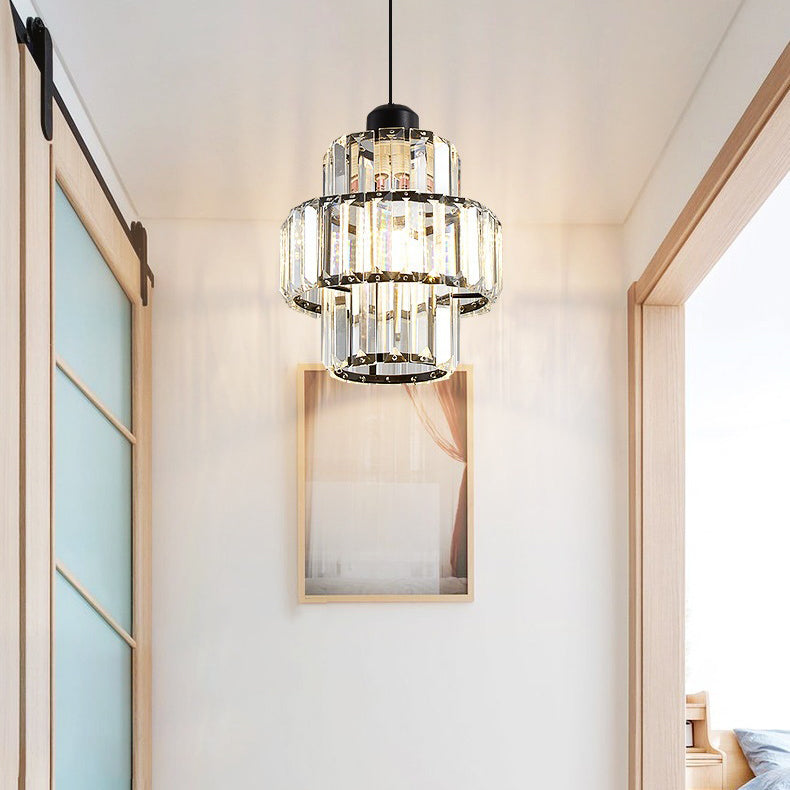 Zeitgenössische Einfachheit Kuppel Säulenförmiger Glasschirm Eisenharz 1 - Licht Pendelleuchte für Esszimmer 