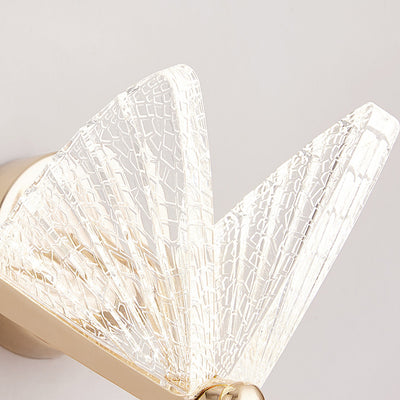 Modern Luxury Butterfly Acrylic Lampshade Iron LED Wall Sconce Lamp For Living Room