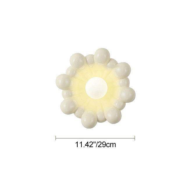 Applique murale contemporaine en résine de forme florale crème nordique avec abat-jour en verre 1 - lampe pour salon 