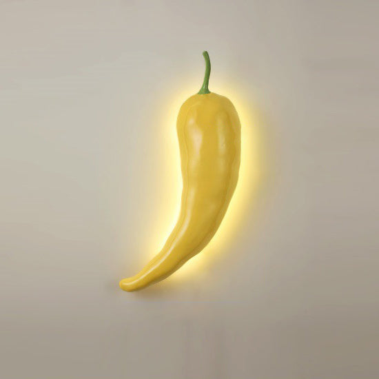 Applique murale LED en verre de résine chili créative contemporaine pour salle à manger 