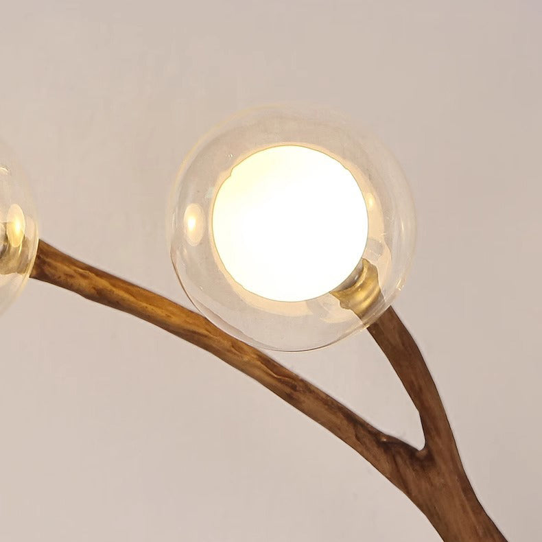 Traditional Japanese Branches Polymer Glass Lampshade 4 - Light Wall Sconce Lamp For Bedroom