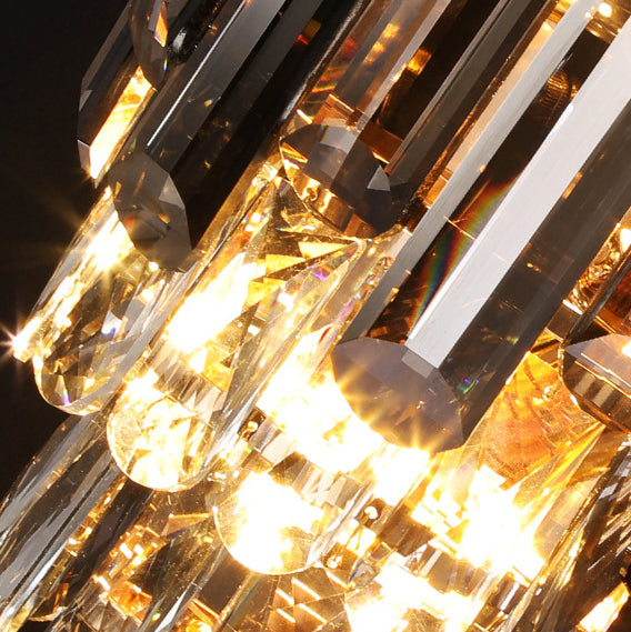 Modern Luxury Crystal Stainless Steel Lampshade 2 - Light Wall Sconce Lamp For Living Room