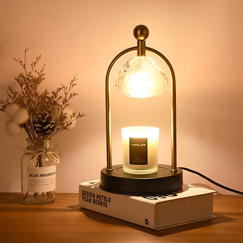 Contemporary Scandinavian Conical Crystal Lampshade Iron Base 1 - Light Melting Wax Table Lamp For Bedroom