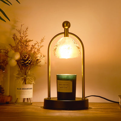 Contemporary Scandinavian Conical Crystal Lampshade Iron Base 1 - Light Melting Wax Table Lamp For Bedroom