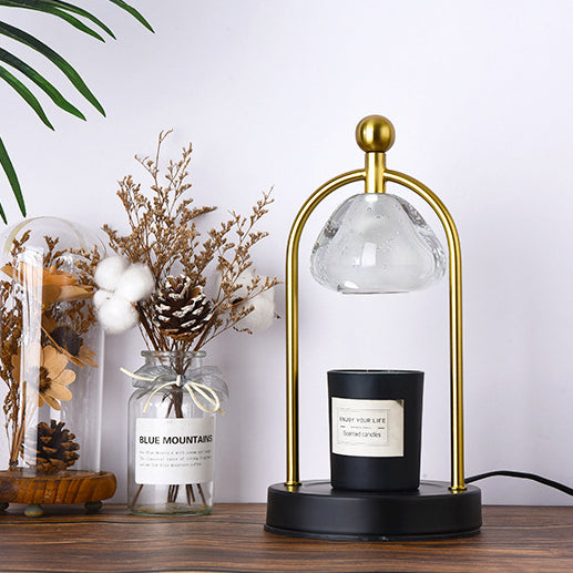 Contemporary Scandinavian Conical Crystal Lampshade Iron Base 1 - Light Melting Wax Table Lamp For Bedroom