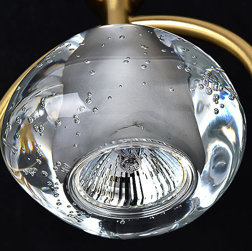Contemporary Scandinavian Conical Crystal Lampshade Iron Base 1 - Light Melting Wax Table Lamp For Bedroom