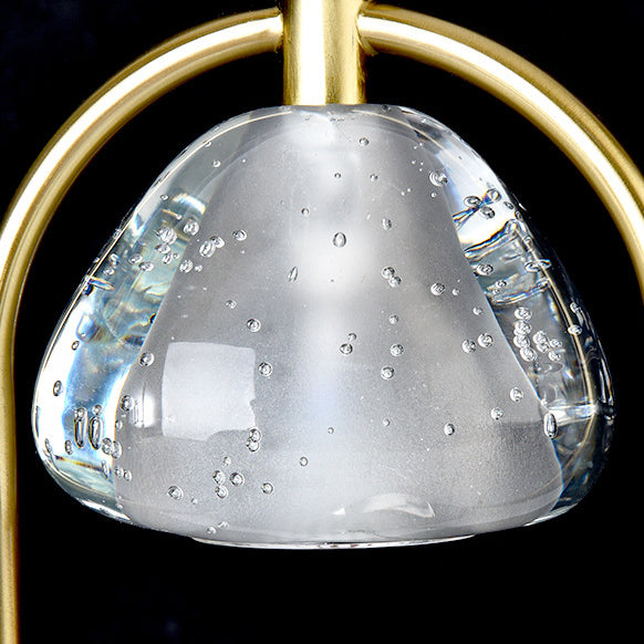 Contemporary Scandinavian Conical Crystal Lampshade Iron Base 1 - Light Melting Wax Table Lamp For Bedroom