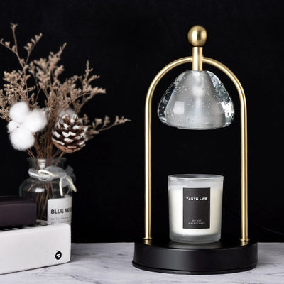 Contemporary Scandinavian Conical Crystal Lampshade Iron Base 1 - Light Melting Wax Table Lamp For Bedroom