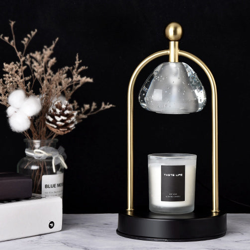 Contemporary Scandinavian Conical Crystal Lampshade Iron Base 1 - Light Melting Wax Table Lamp For Bedroom