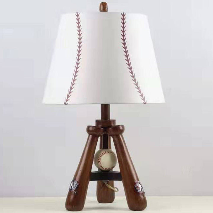 Zeitgenössische skandinavische Regenschirmform Baseballstoff-Lampenschirm Harzbasis 1 - Licht Tischlampe für Wohnzimmer 