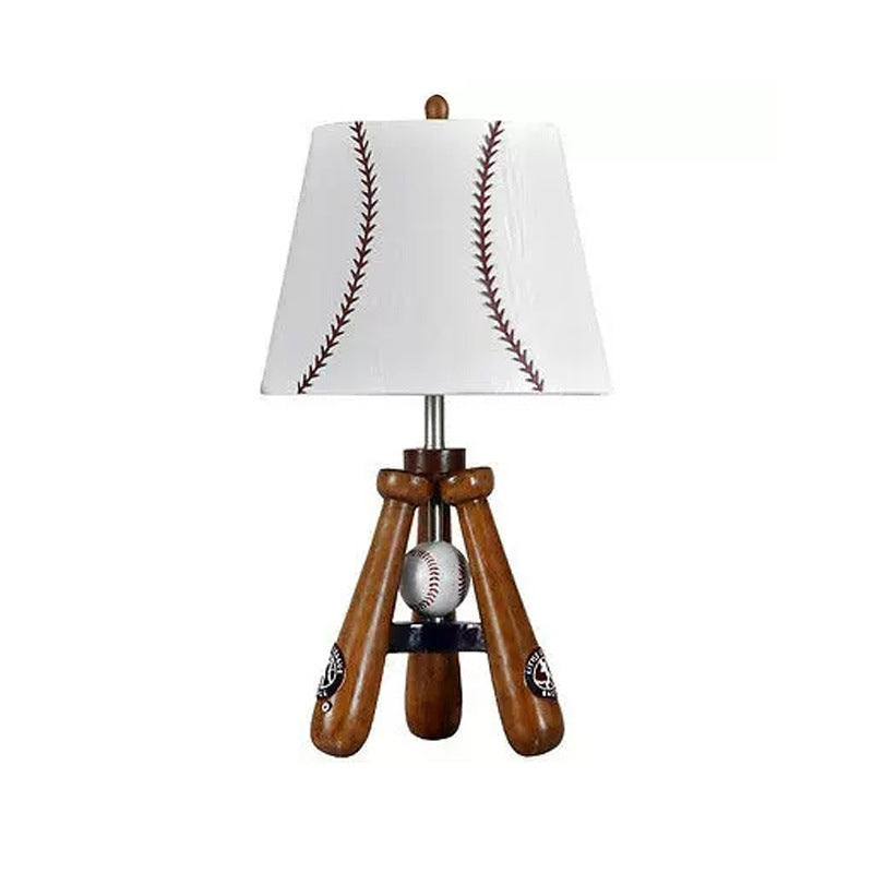 Zeitgenössische skandinavische Regenschirmform Baseballstoff-Lampenschirm Harzbasis 1 - Licht Tischlampe für Wohnzimmer 