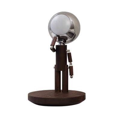 Lampshade en fer d'astronaute créatif contemporain avec base en bois et lampe de table LED pour chambre 