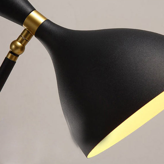 Contemporary Scandinavian Conical Iron Lampshade Round Base 1 - Light Table Lamp For Bedroom