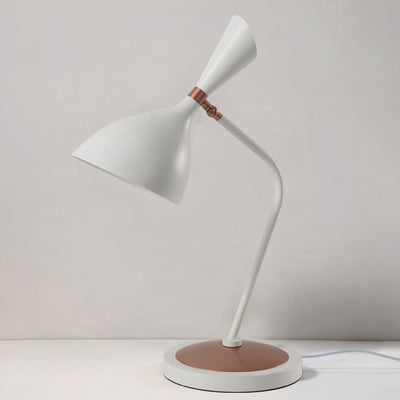 Contemporary Scandinavian Conical Iron Lampshade Round Base 1 - Light Table Lamp For Bedroom
