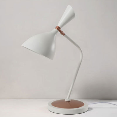 Contemporary Scandinavian Conical Iron Lampshade Round Base 1 - Light Table Lamp For Bedroom