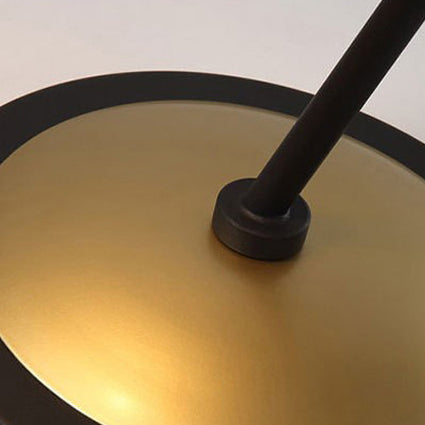 Contemporary Scandinavian Conical Iron Lampshade Round Base 1 - Light Table Lamp For Bedroom